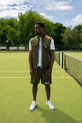 OLIVE GILET SHORT SET