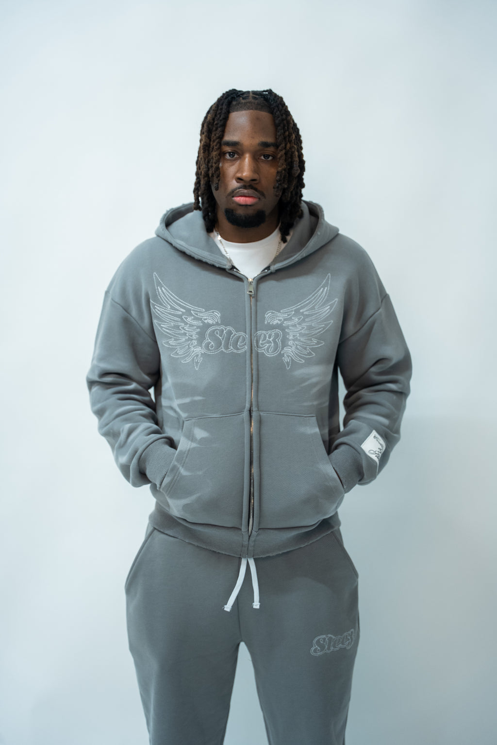 WOLF GREY 'STAY FLY' TRACKSUIT